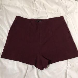 High waisted Maroon shorts